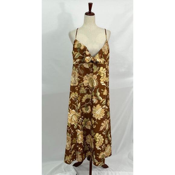 SEZANE Sz 46 14 Chiaretta Dress Adana
Maxi Brown Floral Linen Blend NWT - Picture 2 of 14